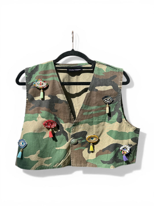 Cropped Gilet “No War”